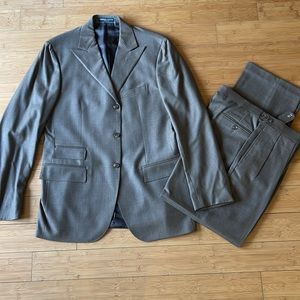 Polo Ralph Lauren Blue Label suit Made in Italy 42L Virgin wool extrafine wool